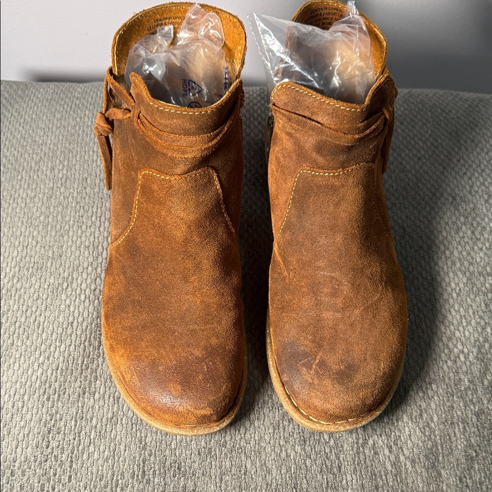 Born THIA Brown Ankle Booties